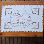 Napperon brodé - motif Île de la Réunion